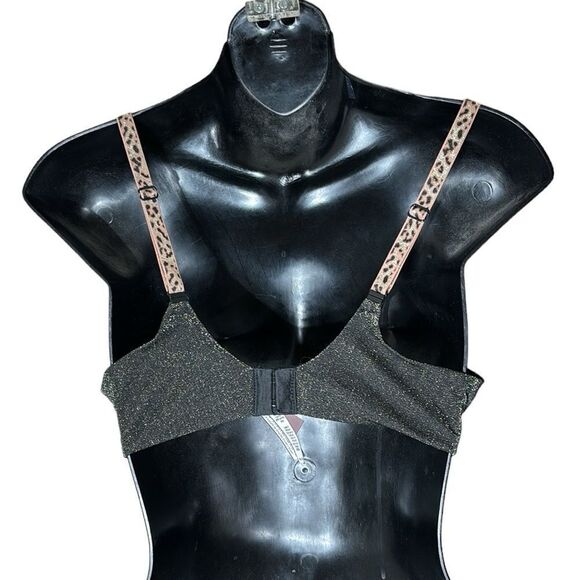 Victoria’s Secret bra TShirt push up full coverage 36C blackgold shimmer leopard - Picture 3 of 5